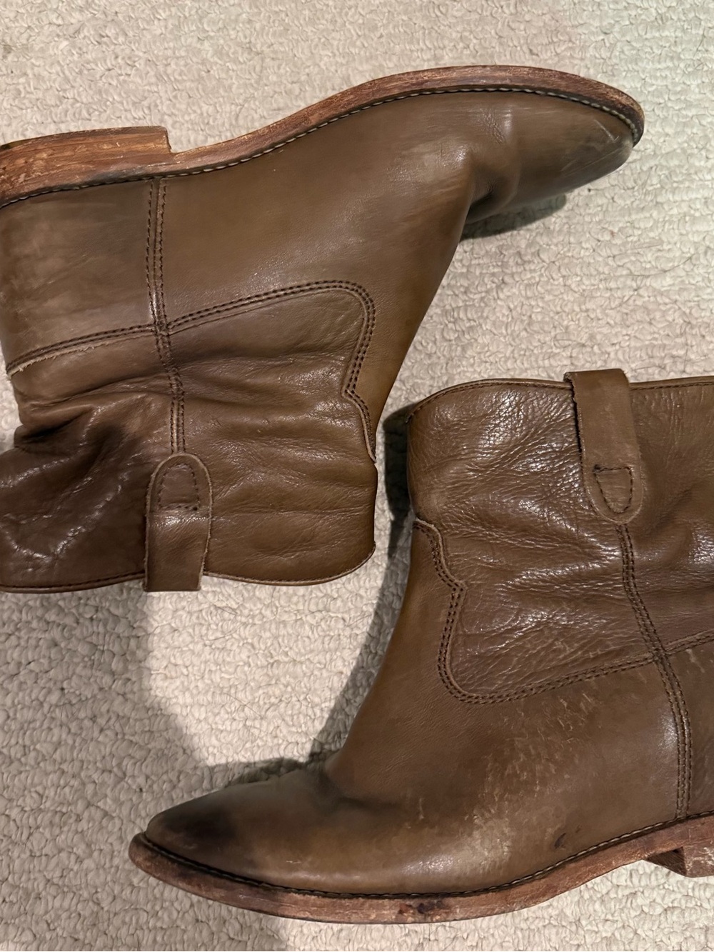 Isabel Marant Hidden Heel Brown Leather Ankle Boots - Picture 2 of 4